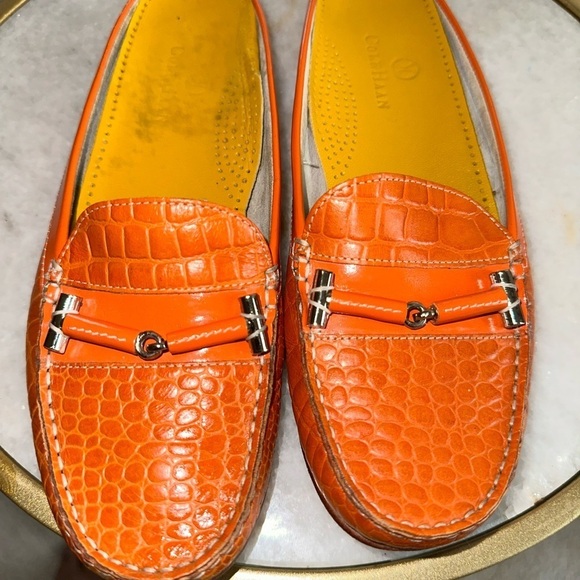 Cole Haan Orange Croc-Embossed Slides -  Size 6 - Picture 4 of 4